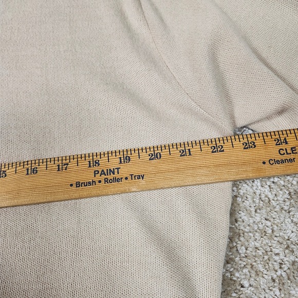 Pinnacle Made in USA Beige Knit V-Neck Sweater Men's XL Vintage 70s-80s - Picture 4 of 7